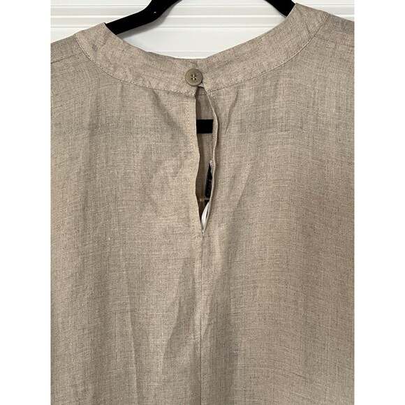 NWT AAKASHA Linen Maxi Dress Oatmeal Color Size XL - Picture 6 of 10